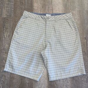 Hang ten mens hybrid gray striped shorts
